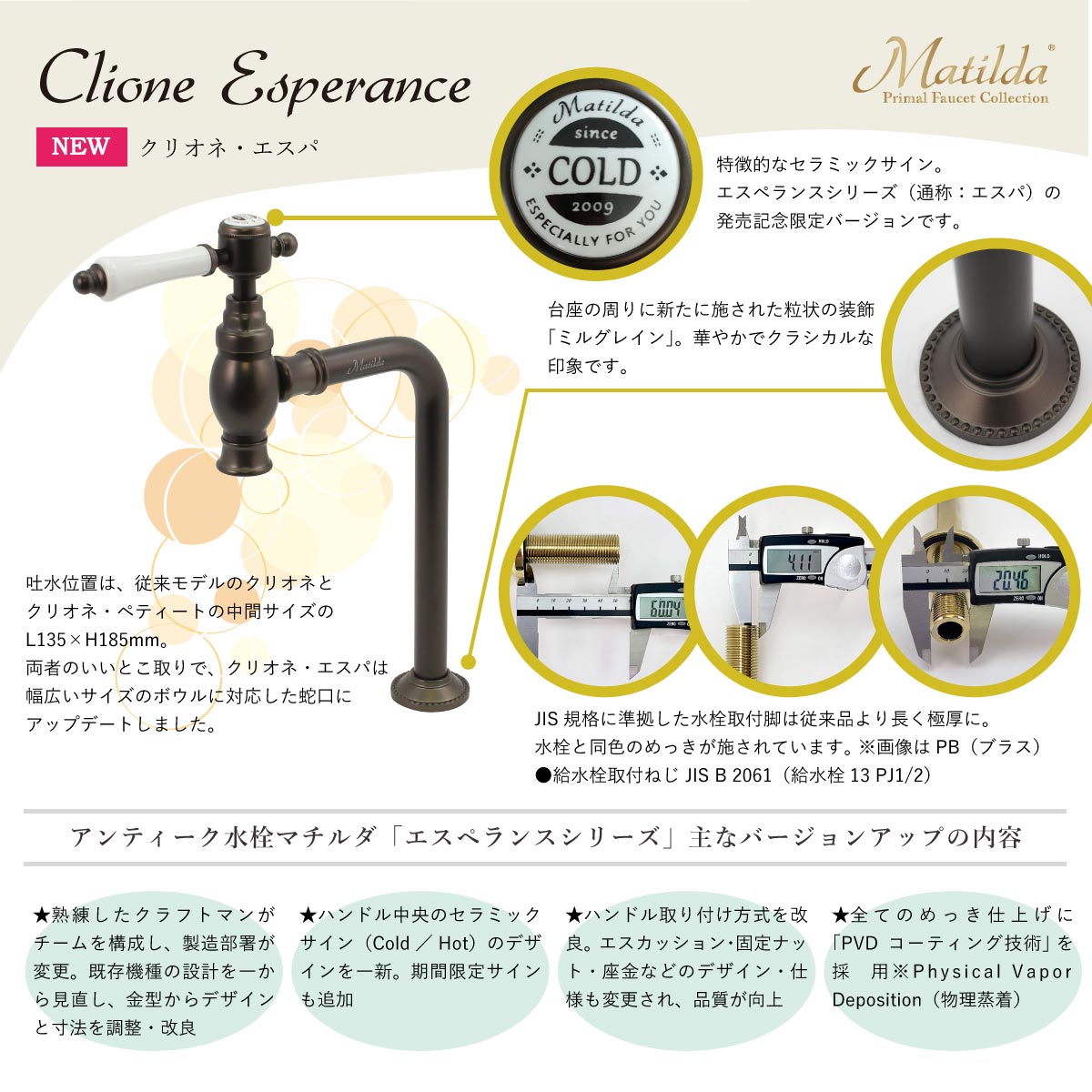 手洗いセットの蛇口の説明