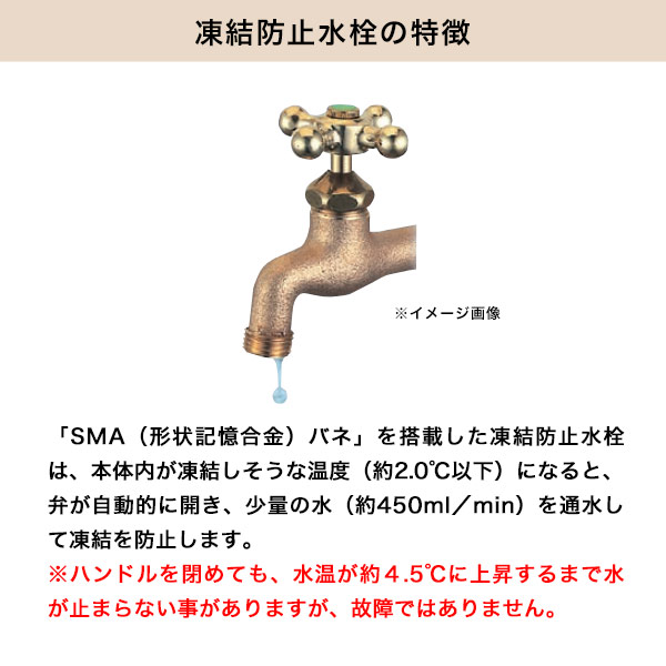 凍結防止水栓の特徴