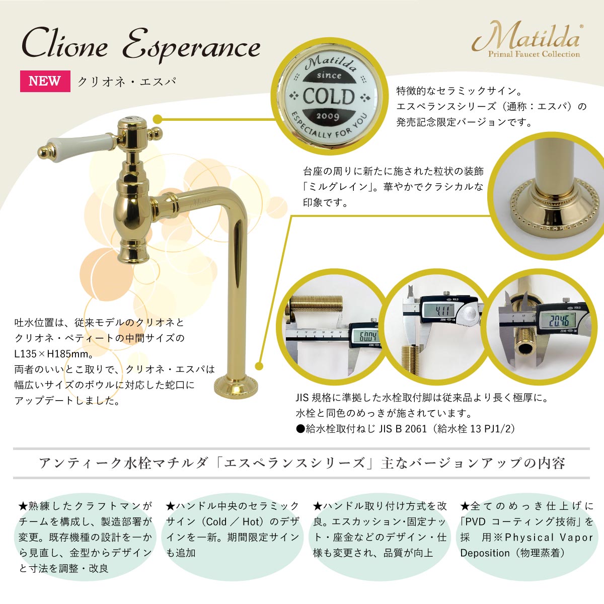 手洗いセットの蛇口の説明