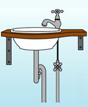 床給水・床排水のイメージ図