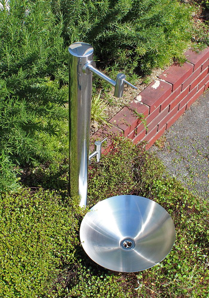 624-962 ステンレス水鉢（深型） ガーデンパン 水栓柱パン カクダイ