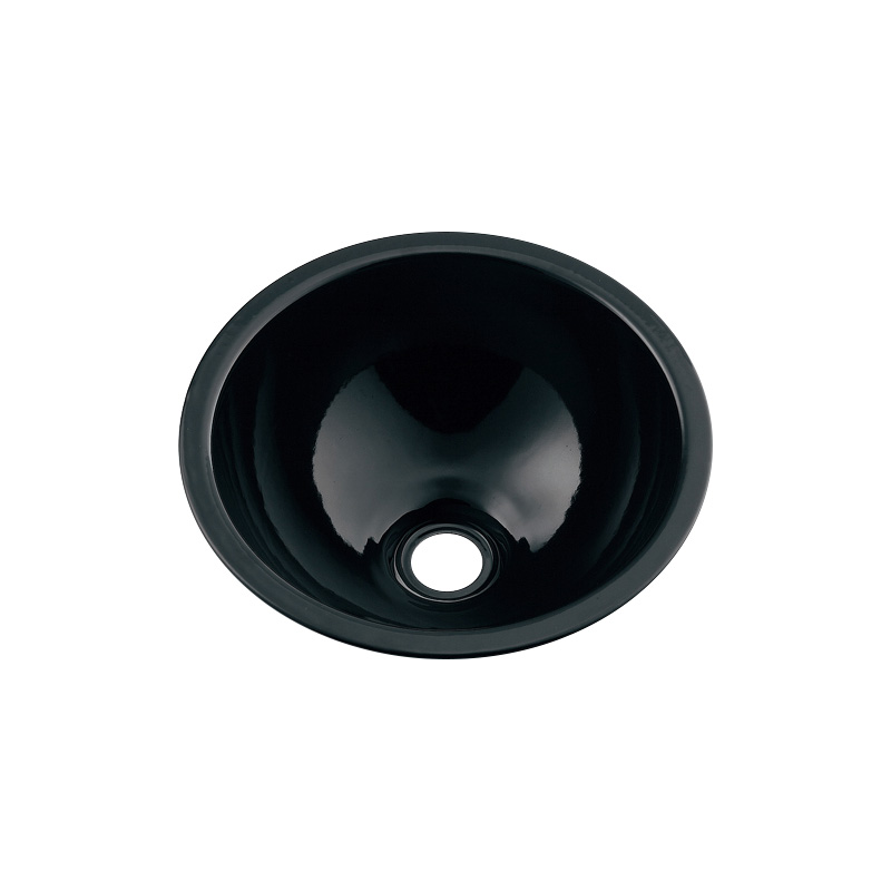 493-026-D 丸型手洗器 ブラック ホーロー 鉄穴（カンナ） カクダイ（KAKUDAI）｜パパサラダ