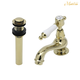 可愛いトイレ手洗い用単水栓 サブリナCL 水栓金具・排水金具セット MA402L1-PB-ST1