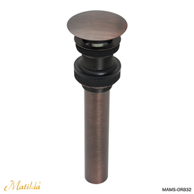 洗面所用化粧目皿付プッシュ式排水金具32mm横穴なし MAMS-ORB32