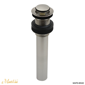 洗面ボール用のプッシュ式排水金具32mm横穴無し MAPD-BN32