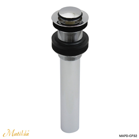 洗面所用のプッシュ式排水金具32mm横穴無し MAPD-CP32