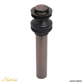 洗面台用のプッシュ式排水金具32mm横穴無し MAPD-ORB32