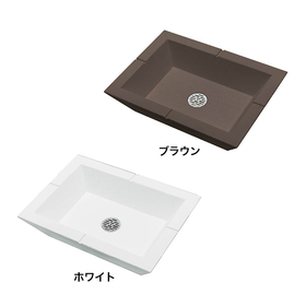 プラットパン　レクタングル　ホワイトブラウン