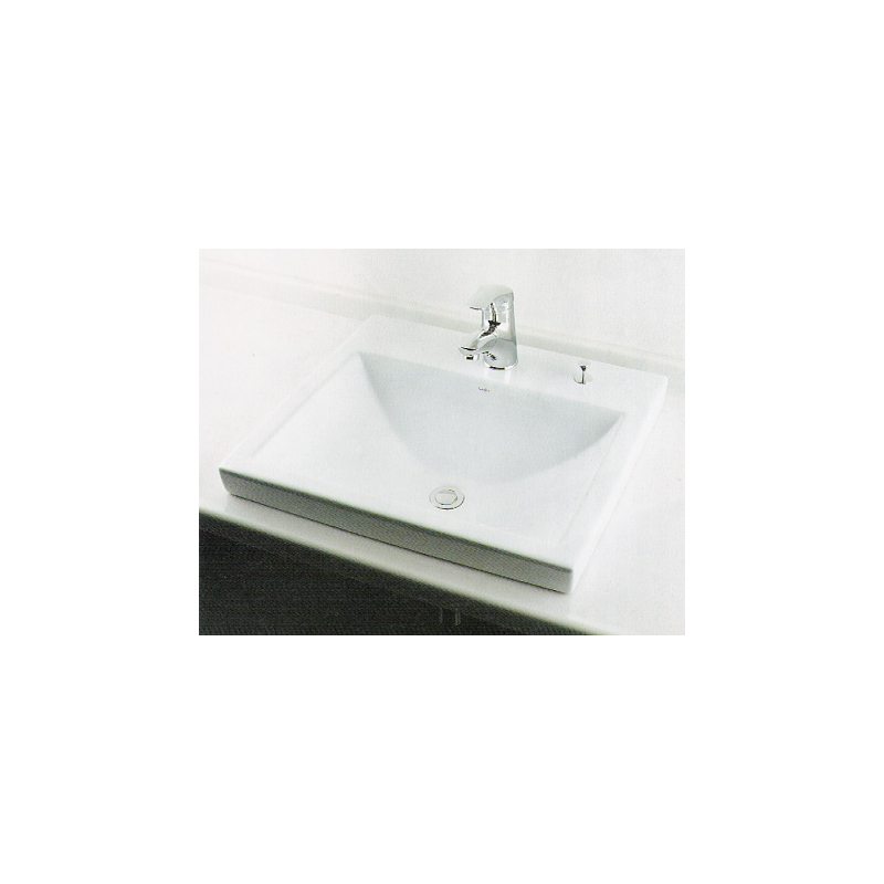 493-003H 角型洗面器（1ホール・ポップアップ独立つまみタイプ） 瑠珠