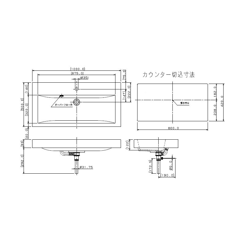 割引アウトレット 【#CL-K1001AC】カクダイ 丸型洗面器 3ホール KAKUDAI 洗面台