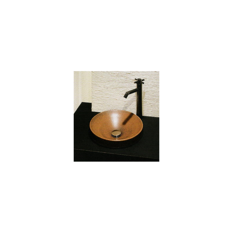 493-012-M 丸型手洗器 窯肌 瑠珠 信楽焼 カクダイ（KAKUDAI）｜パパサラダ