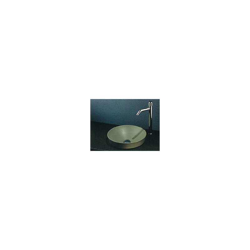 493-012-YG 丸型手洗器 松葉 瑠珠 信楽焼 カクダイ（KAKUDAI）｜パパサラダ