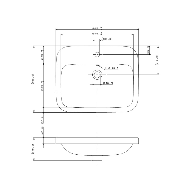 DU-0374620000 角型洗面器 DuraStyle DURAVIT（デュラビット） カクダイ（KAKUDAI）｜パパサラダ