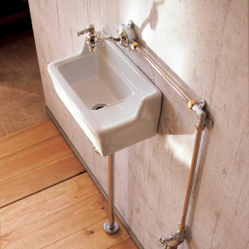 トイレ手洗い器 セット  壁掛け　おしゃれ 立豆栓 壁給水床排水ブラス - 2