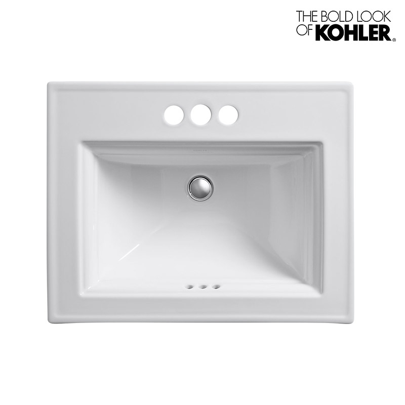 KOHLER コーラー 洗面ボール メモワース ステイトリーデザイン レクタングル洗面器 （3ホール・4インチタイプ） 洗面台 K-2337-4