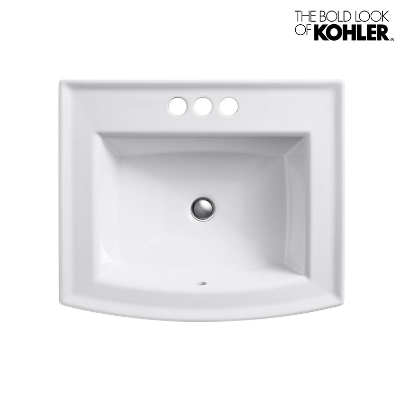 KOHLER コーラー 洗面ボウル アーチャー レクタングル洗面器（3ホール・4インチ） 洗面台 K-2356-4