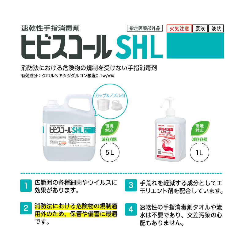 ヒビスコールSHL 速乾性手指消毒剤