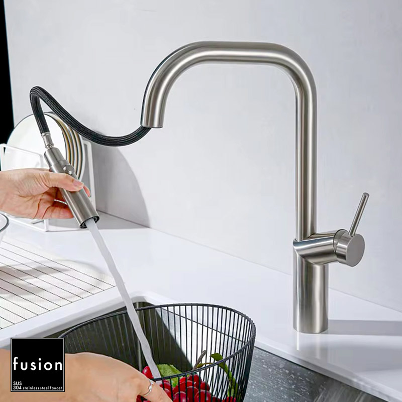 fusion SSK358 SUS304 ステンレス プルダウンシャワー キッチン fusion SSK358 SUS304 ステンレス プルダウンシャワー キッチン