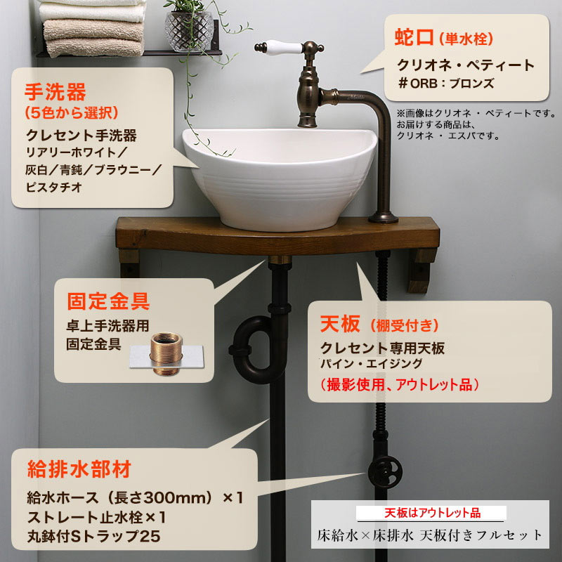 手洗いセットの蛇口の説明