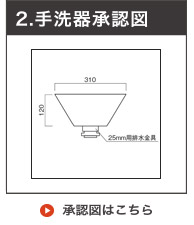 ステンレス丸型手洗い器承認図